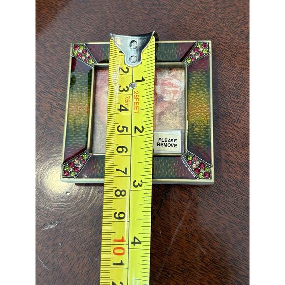 Jay Strongwater Leland Swarovski & Enameled Picture Frame 3”x3” Early Piece - Picture 9 of 10
